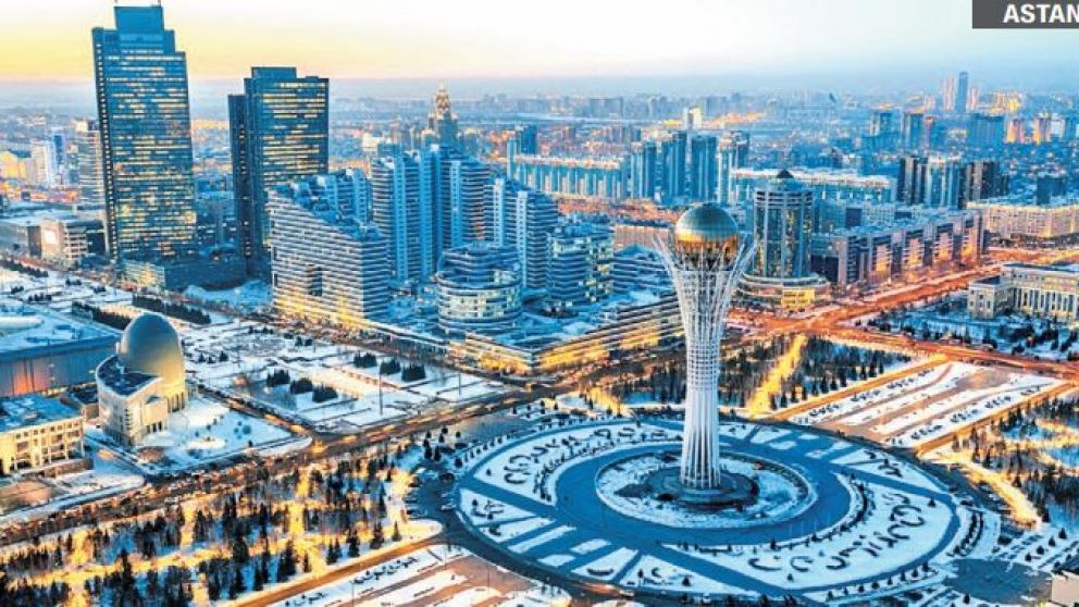 Astaná en Kazajstán, con sus edificios llamativos.