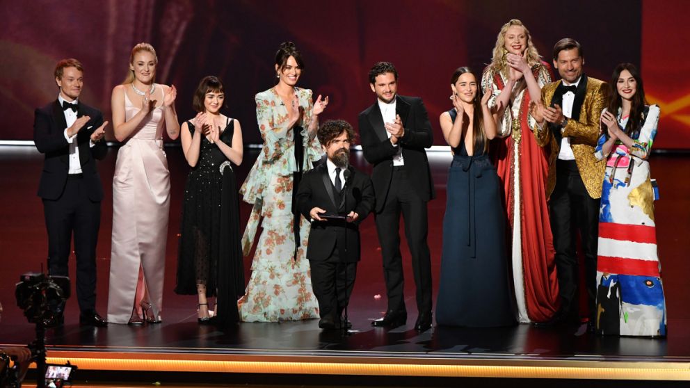 Los protagonistas de Game of Thrones, ganadora de la noche
