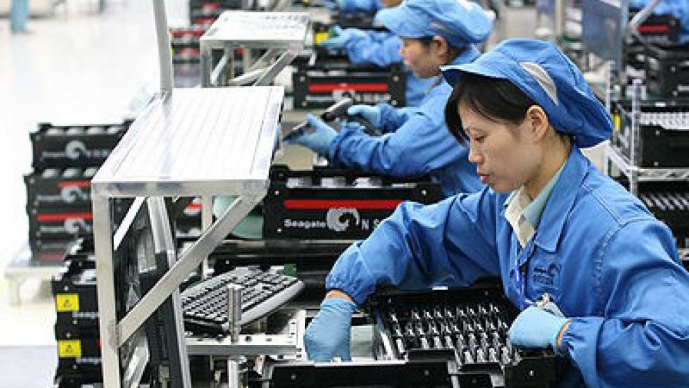 La producción china, en baja