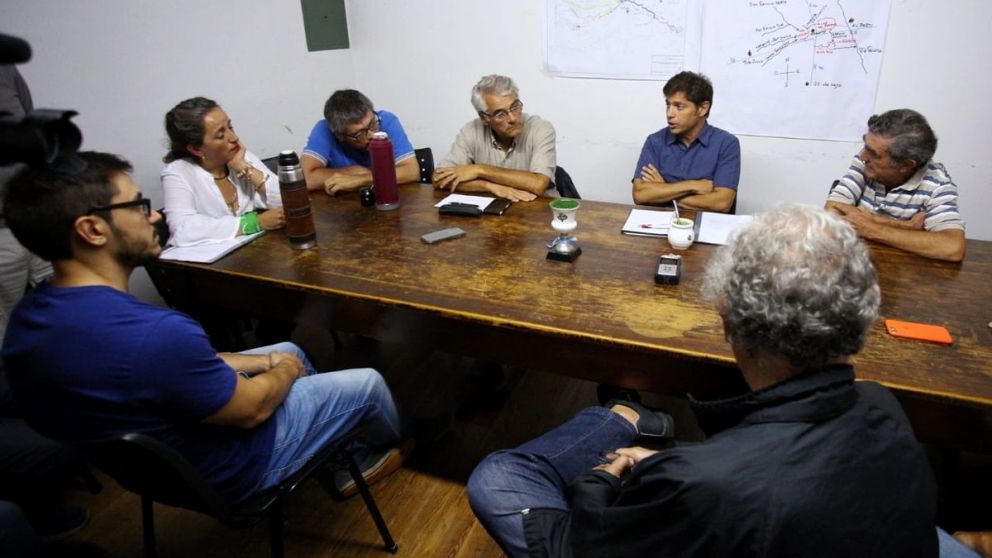 El ex ministro cuando fue recibido por productores de Bragado