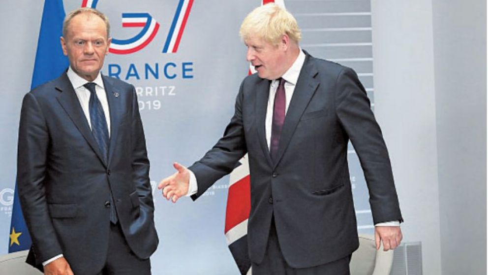Donald Tusk y Boris Johnson fijaron posición en Biarritz