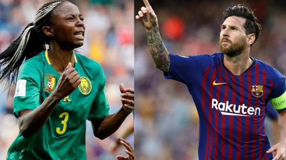 La camerunés Ajara Nchout por un tanto contra Nueva Zelanda compite con Messi