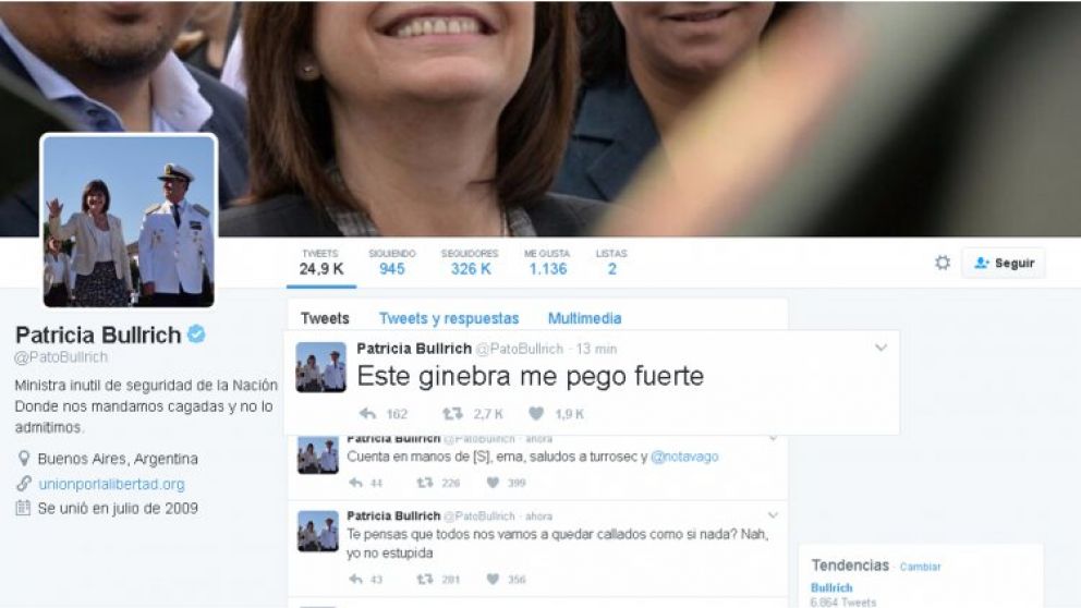 En 2017 LaGorraLeaks había hackeado la cuenta de Twitter de la ministra de Seguridad Patricia Bullrich