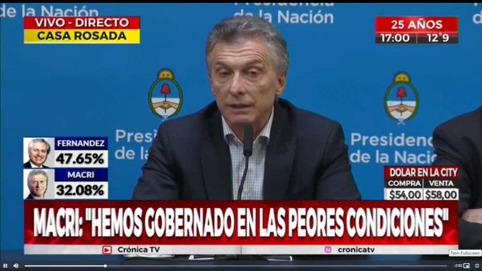 "Sabemos que los votos que no nos acompañaron representan una bronca acumulada", aseguró el presidente