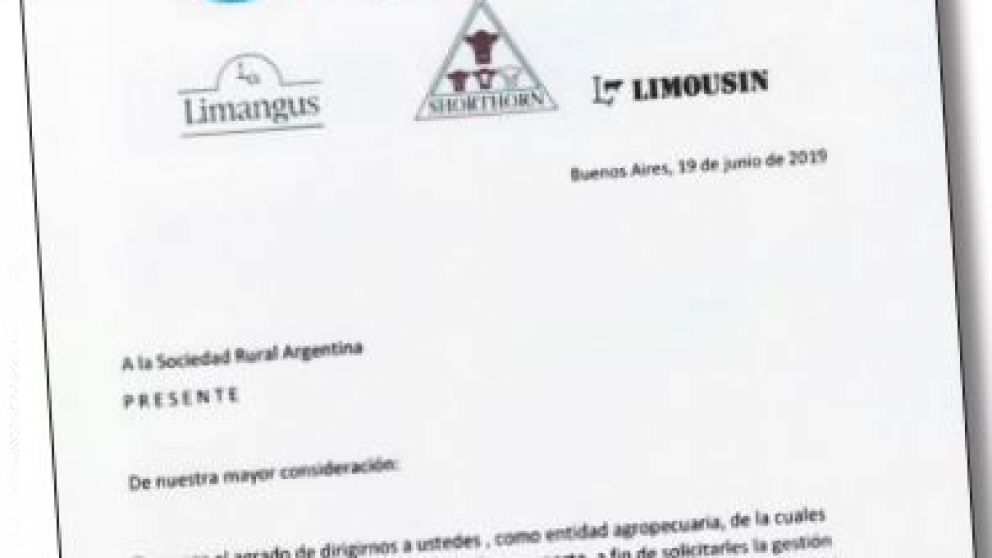 El facsímil de la carta que enviaron a la Mesa de Enlace