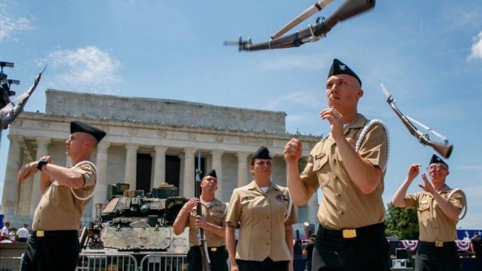 Trump quiso mostrar su poderío militar en el desfile