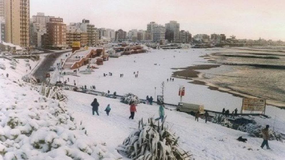 La última vez que nevó en Mar del Plata fue en 2015 pero la más copiosa fue en 1991