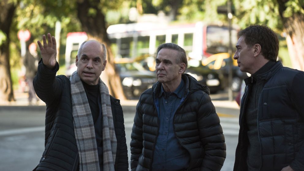 Pichetto recorrió ayer el viaducto Mitre con Larreta y Santilli