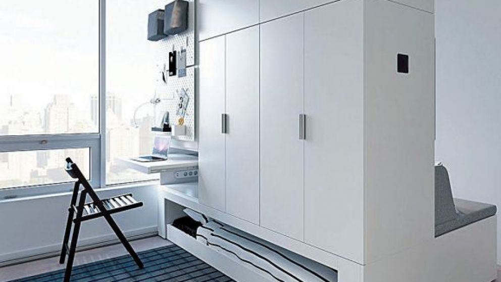 El mueble se repliega hacia uno u otro lado según qué estemos haciendo en cada momento