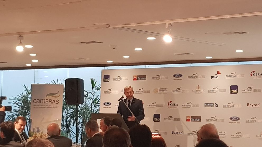 Frigerio participó de un evento en la embajada brasileña