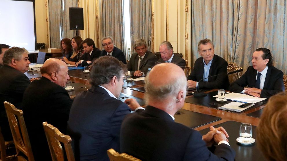 Macri recibió a empresarios en el Salón Norte de la Casa Rosada