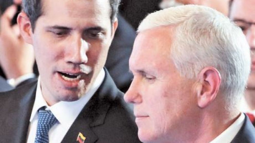 Guaidó junto a Mike Pence, vicepresidente de Trump