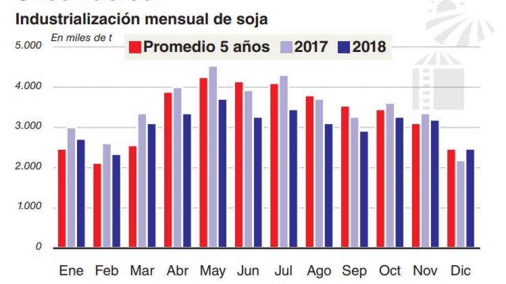 Por efecto retenciones y China, la molienda de soja caer� 30% este a�o