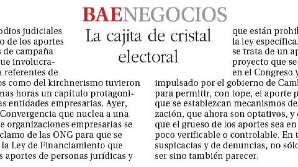 La cajita de cristal electoral