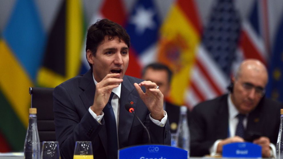 El primer ministro de Canadá, Justin Trudeau, durante el segundo día de sesión plenaria