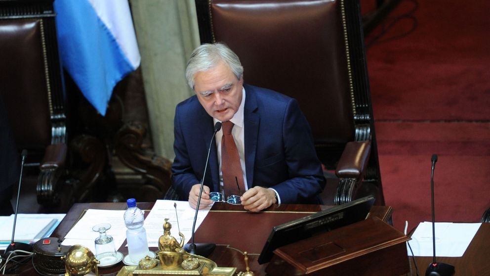 El presidente provisional del Senado, Federico Pinedo, tuvo que levantar la sesión