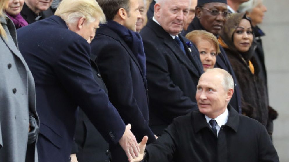 El saludo entre los líderes de Rusia y Estados Unidos ayer