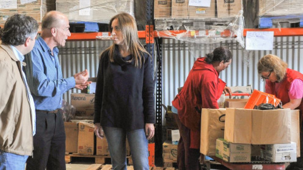 Vidal visit� ayer el Banco Alimentario de La Plata