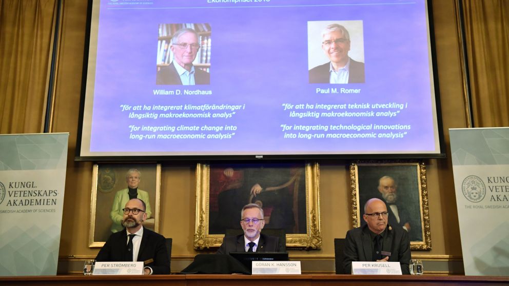 La Academia Real de Ciencias, en Estocolmo, durante el anuncio