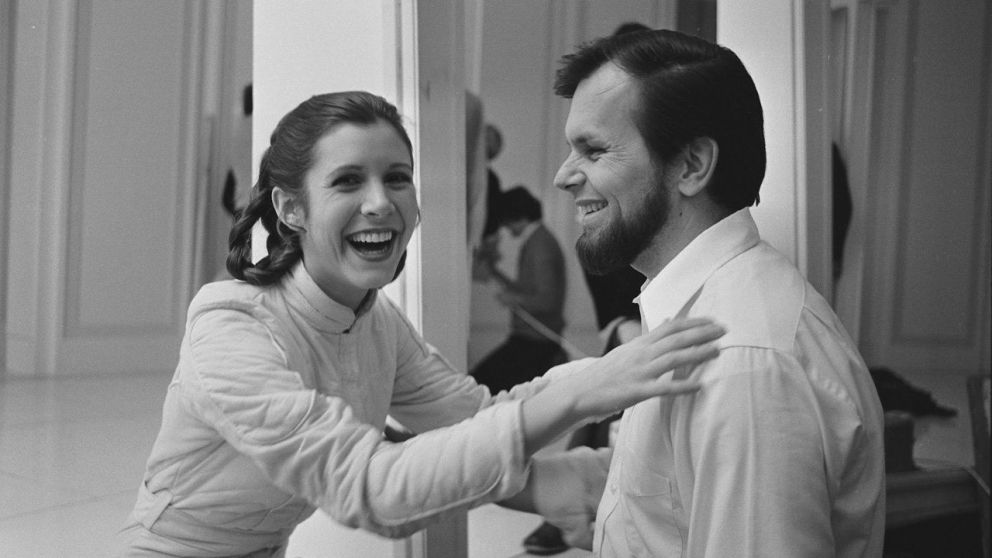 PARAGary Kurtz y Carrie Fisher en el rodaje de El imperio contraataca