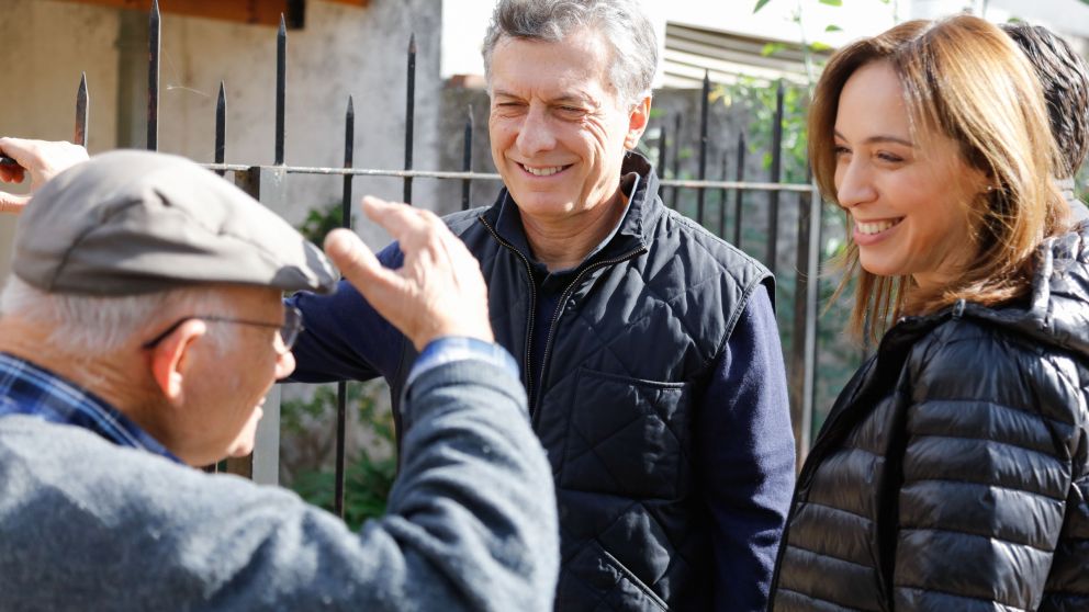 El presidente encabezó un nuevo timbreo nacional de Cambiemos