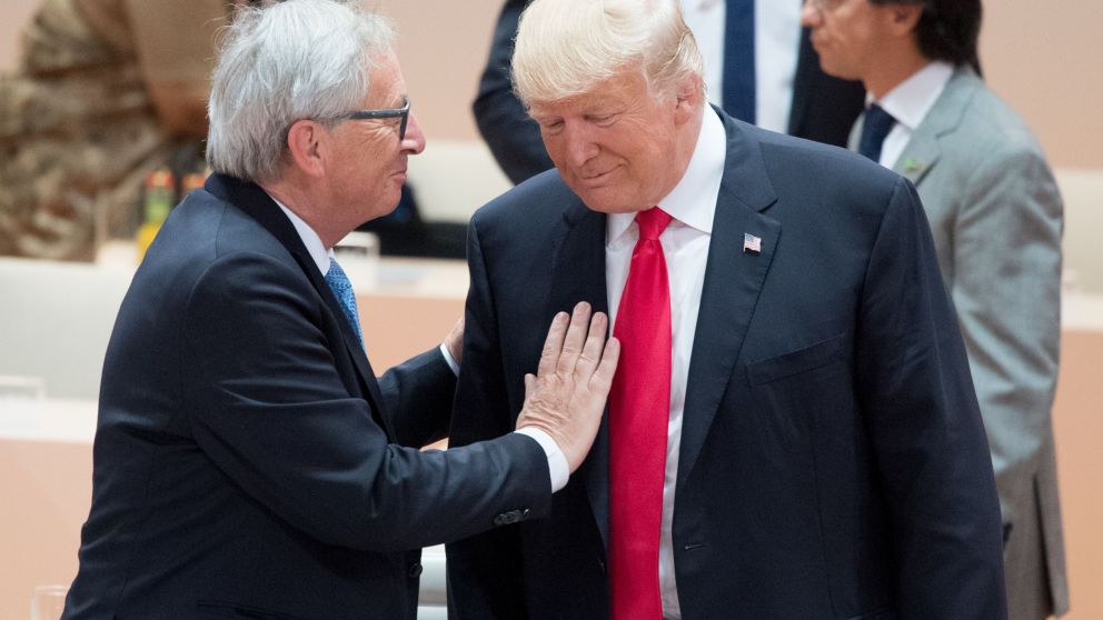 Jean-Claude Juncker, President of the EC, and Donald Tusk, President of the European Council, participate in the 12th G20 Summit in Germany. Second plainary session