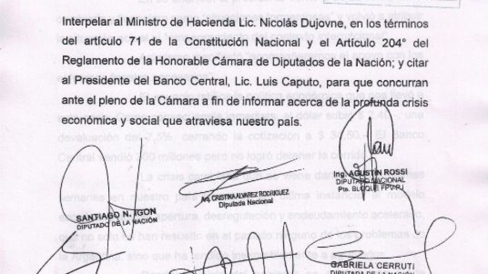 La oposición llamó a dar explicaciones a Dujovne y Caputo en Diputados