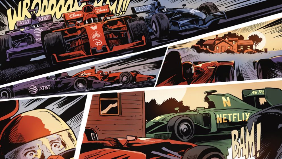 La ilustración de Francesco Francavilla para el informe de Variety: todos corren donde Netflix ya llegó