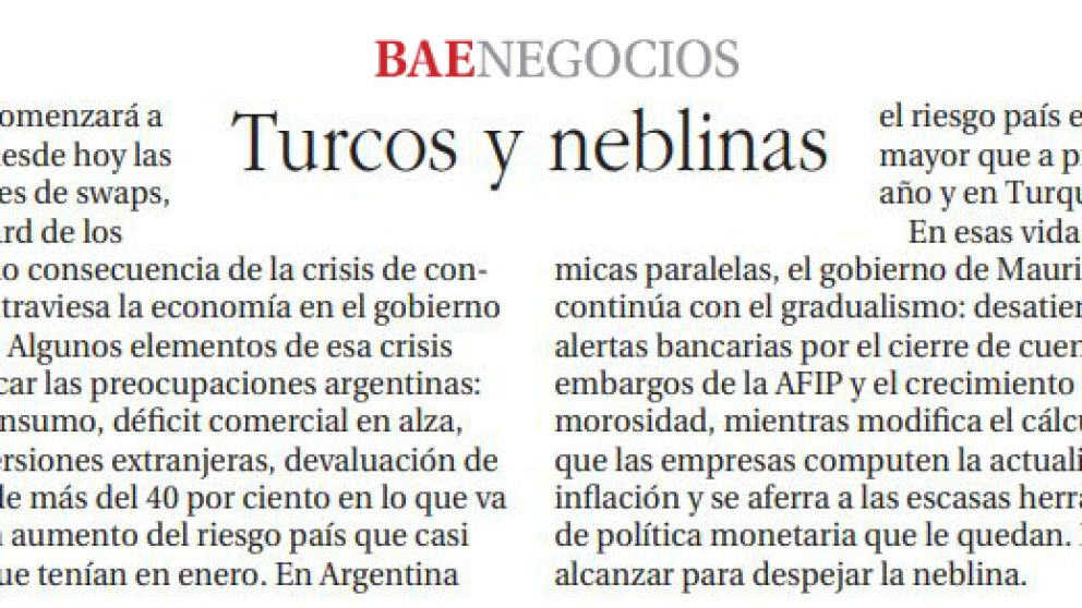 Turcos y neblinas
