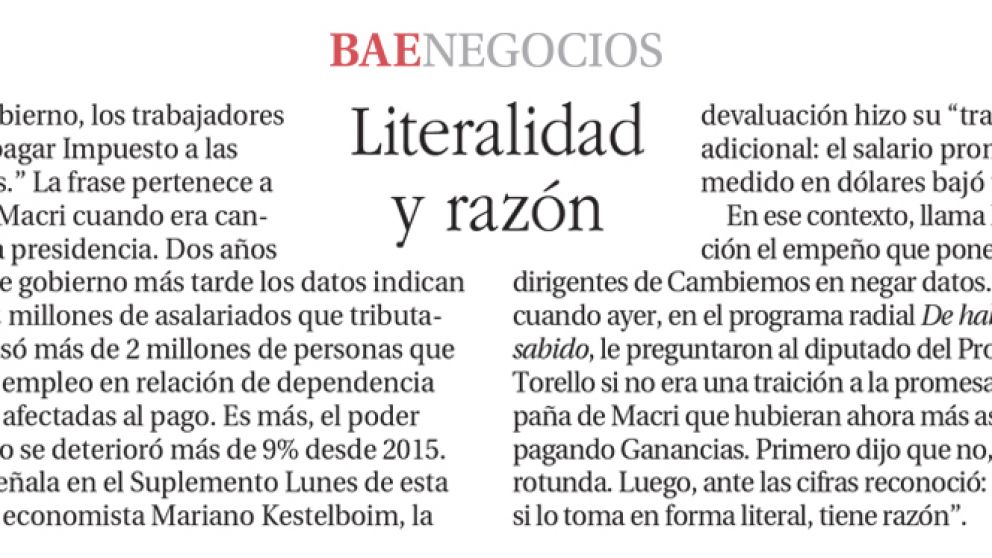 Literalidad y razón