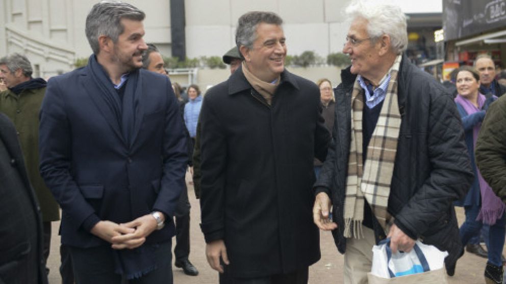 Peña junto al ministro Etchevehere durante la visita