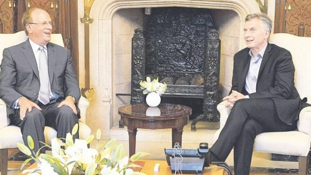 Larry Fink, CEO de BlackRock, junto al presidente Macri