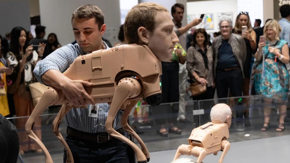 Perros-robots de Elon Musk, Mark Zuckerberg y Andy Warhol impactaron en Art Basel Miami Beach