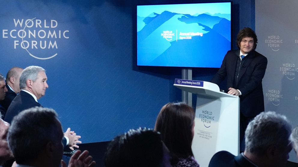 Milei ante CEO's gobales en el marco del Foro Econ�mico de Davos.