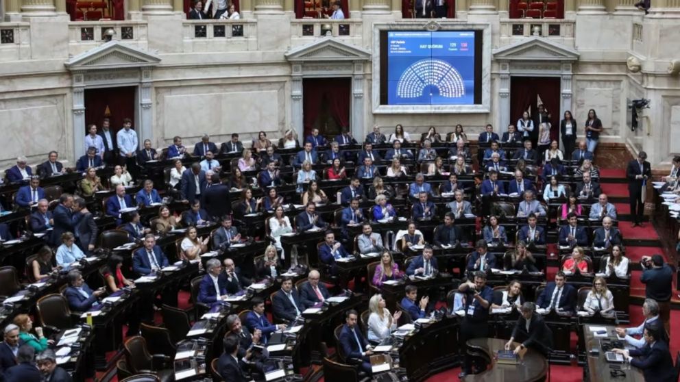 El recinto de la C�mara de Diputados durante el debate