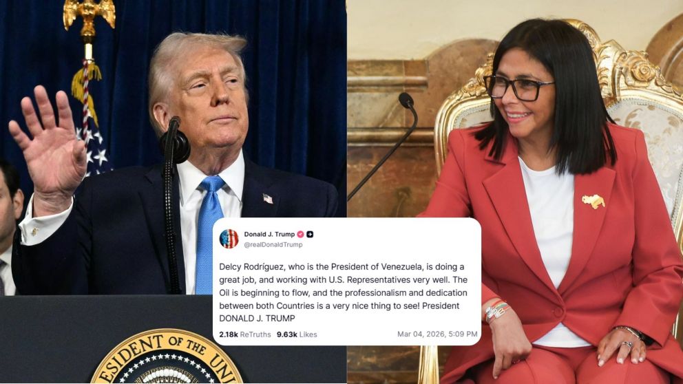 Trump elogió a Delcy Rodríguez y destacó que "el petróleo empieza a fluir"