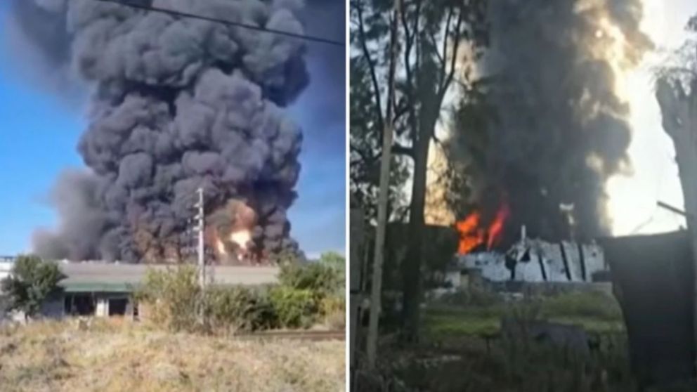 Incendio en un depósito de pinturas en Francisco Álvarez: hay evacuados y trenes suspendidos