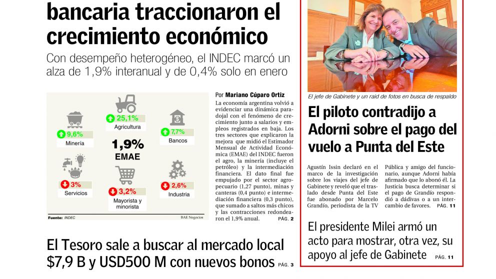 El PBI crece impulsado por el agro y el Gobierno busca liquidez: los temas del día en BAE Negocios