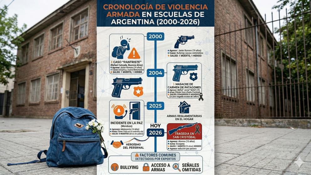 San Cristóbal reabre la herida de los casos de niños armados en escuelas de Argentina