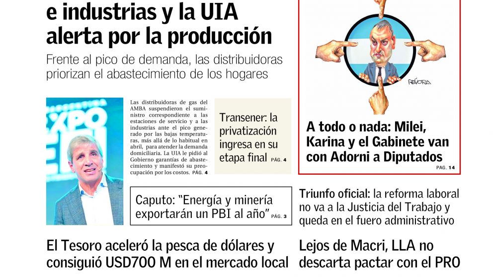La UIA pide garantías por el gas y el Tesoro acelera la búsqueda de dólares: los temas del día en BAE Negocios