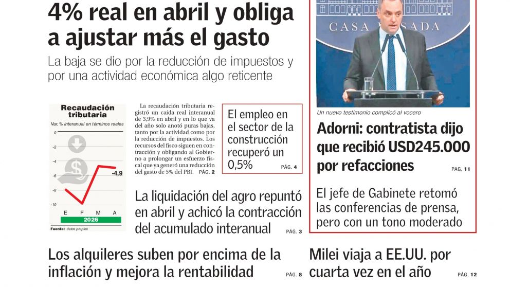 Caída en la recaudación tributaria y las reformas de Adorni: los temas del día en BAE negocios