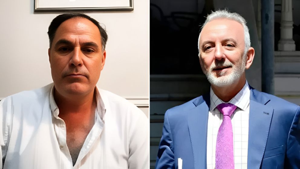 El escribano Santiago Busaniche (izquierda) y el ex juez federal Marcelo Bailaque (derecha)