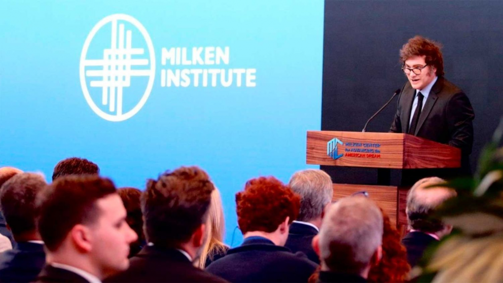 Javier Milei cerró la conferencia anual del Instituto Milken ante líderes empresariales y financieros