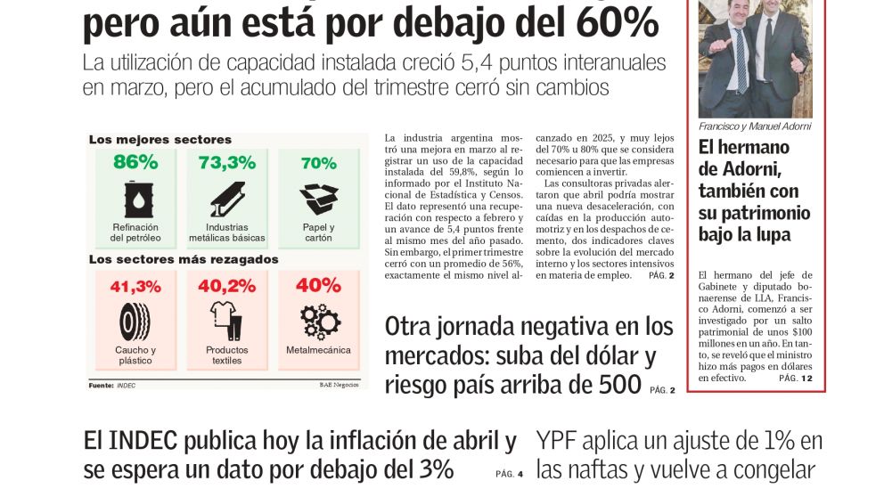 La tapa de BAE Negocios