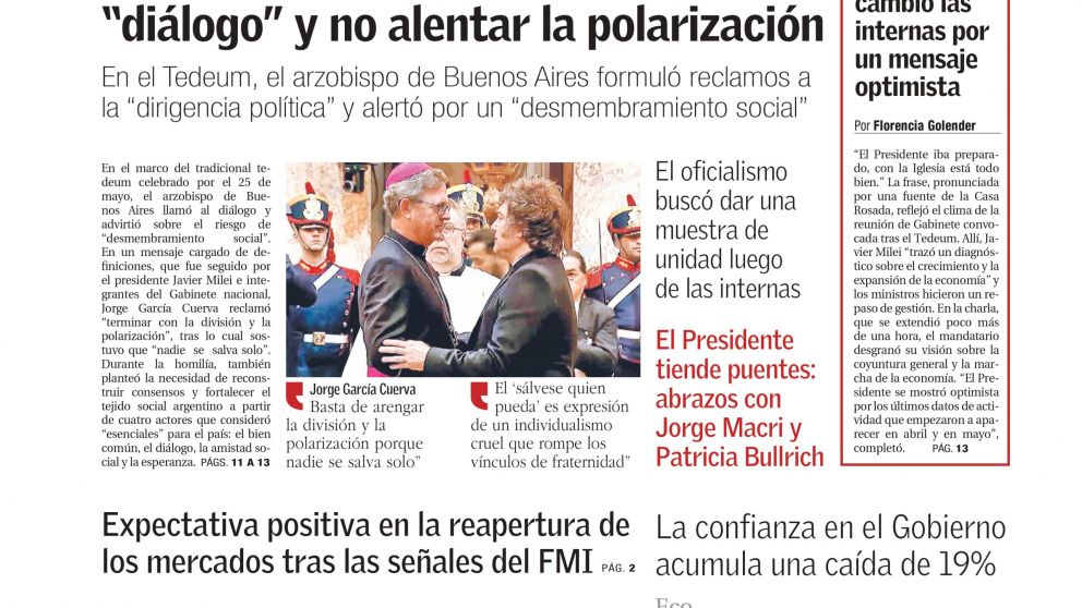 Cayó la confianza en el Gobierno y la Iglesia no se queda atrás con las críticas: los temas del día en BAE Negocios