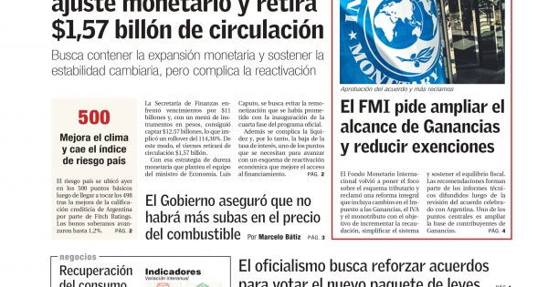 FMI exige más impuestos: consumo cae 3,8% en abril