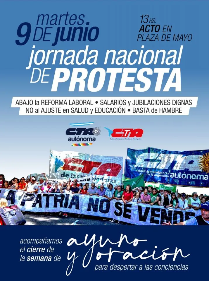 Las dos CTA confirmaron un paro y movilización frente al Congreso