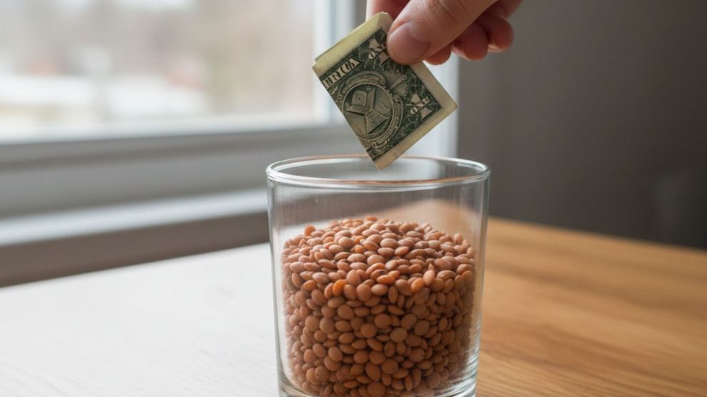 Qu� significa poner un billete en un vaso de lentejas y por qu� el Feng Shui lo relaciona con la prosperidad