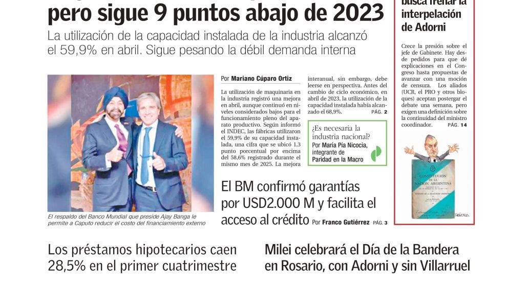 Nuevas garantías del Banco Mundial y se recupera la industria, lentamente: los temas del día en BAE Negocios